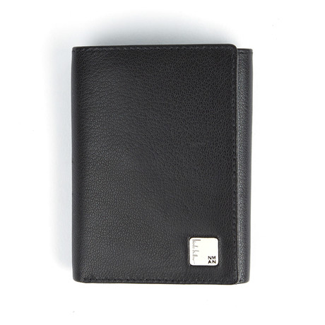 Silver Signature Passcase Wallet // Black
