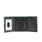 Colorblock Tri-Fold Wallet // Grey + Black