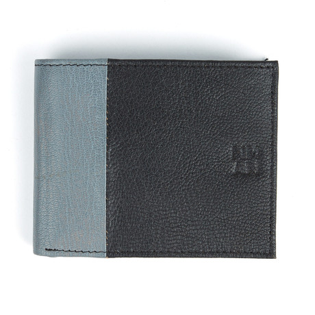 Colorblock Passcase Wallet // Grey + Black