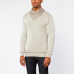 Truth Substance // Shawl Collar Knit Sweater // Natural (XL)