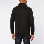 Henley Knit Sweater // Black (M)