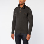 Truth Substance // Henley Knit Sweater // Charcoal (M)