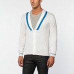 Loft 604 // Pure Cotton Shawl Collar Cardigan // White (XL)