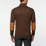 Cashmere Mock Neck Zip // Brown (M)