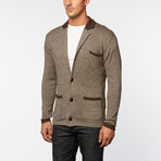 Loft 604 // Cashmere Cotton Contrast Lapel Blazer // Brown Melange (L)