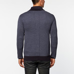 Cashmere Cotton Shawl Collar Pullover // Navy Melange (S)