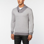 Cashmere Cotton Shawl Collar Pullover // Grey Melange (L)