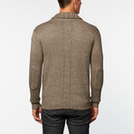 Loft 604 // Cashmere Cotton Shawl Collar Cardigan // Brown Melange (M)