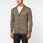 Loft 604 // Cashmere Cotton Shawl Collar Cardigan // Brown Melange (M)