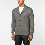 Cashmere Cotton Shawl Collar Cardigan // Black (L)