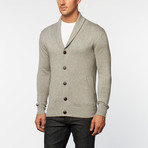 Cashmere Cotton Shawl Collar Cardigan // Grey (S)