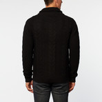 Australian Merino Wool Cable Cardigan // Black (S)