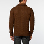 Loft 604 // Australian Merino Wool Cable Cardigan // Brown (XL)