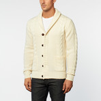 Australian Merino Wool Cable Cardigan // Ivory (S)