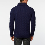 Loft 604 // Merino Wool Shawl Collar Pullover // Navy (S)