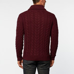 Australian Merino Wool Shawl Collar Pullover // Wine (L)