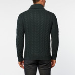 Australian Merino Wool Shawl Collar Pullover // Green (S)