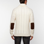 Italian Cashmere Shawl Collar Pullover // Ivory (M)