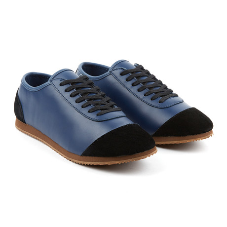 Quell Leather + Suede Sneaker // Blue + Black (US: 11)