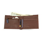 Johnny Brogue Bi-Fold Wallet // Brown