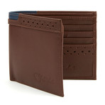 Johnny Brogue Bi-Fold Wallet // Brown