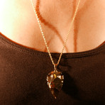 Gold-Dipped Agate Arrowhead Small +  Chain