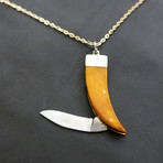 Pearl Bear Claw Knife Pendant + Chain