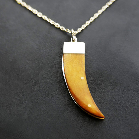 Pearl Bear Claw Knife Pendant + Chain