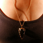 Gold-Dipped Agate Arrowhead Small +  Chain