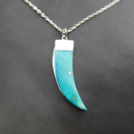 Turquoise Bear Claw Knife Pendant + Chain