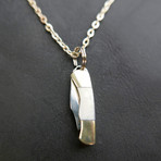 Mini Bone Pocketknife Pendant + Chain