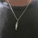 Mini Bone Pocketknife Pendant + Chain