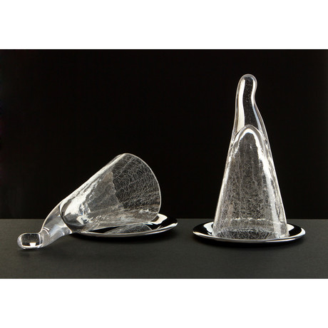 Bottoms Up Glass + Inox Bases // Set of 2