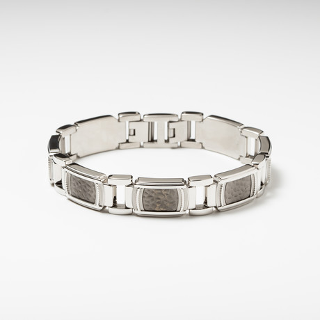 Grey Rhino Textured Titanium Link Bracelet