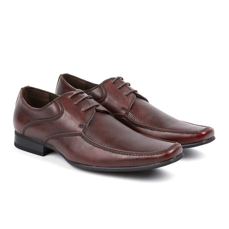 Perforated Lace-Up Dress Shoe // Wine (US: 6)