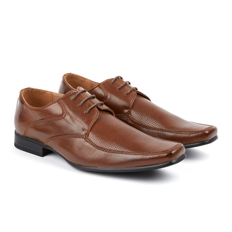 Bonafini // Perforated Lace-Up Dress Shoe // Cognac (US: 6)