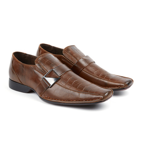 Crocodile Print Dress Loafer // Cognac (US: 7)