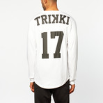 Based Long-Sleeve Oversized Baseball Tee // White (S)