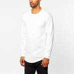 Based Long-Sleeve Oversized Baseball Tee // White (S)