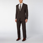 Pierre Noir // 2 Piece Micro Check Classic Fit Suit // Brown + Black (US: 38R)