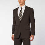 Pierre Noir // 2 Piece Micro Check Classic Fit Suit // Brown + Black (US: 38R)