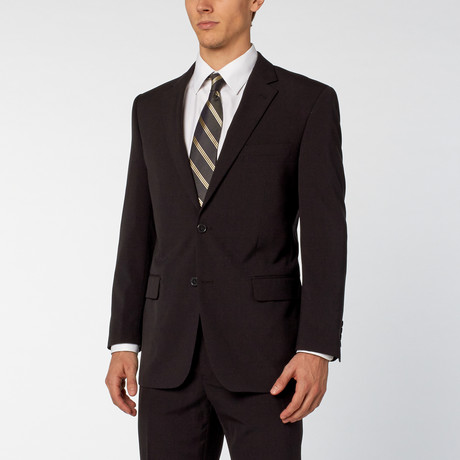 Pierre Noir // 2 Piece Micro Check Classic Fit Suit // Black + Grey (US: 34S)