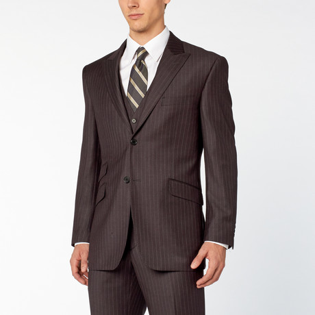 Pierre Noir // 3 Piece Pinstripe Classic Fit Suit // Grey (US: 34S)