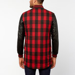 Longline Varsity Jacket // Buffalo Plaid (2XL)