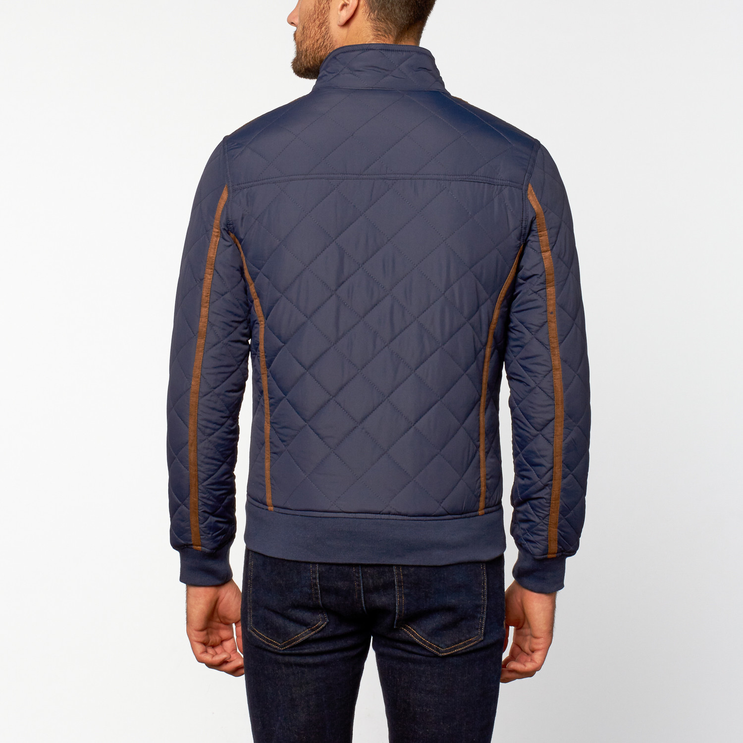 Diamond Quilted Varsity Jacket // Navy (S) - American Stitch - Touch of ...