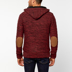 Elbow Patch Sweater with Zip // Masala + Black (L)