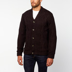 Cable Knit Cardigan // Black (L)