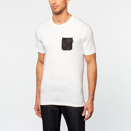 Floral Pocket T-Shirt // White + Black (S)