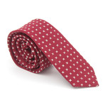 Skinny Tie // Red + White Stitches