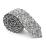 Skinny Tie // Grey + White Distressed